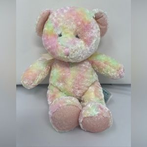 Russ Berrie Boobears Pastel Multi Colorful Teddy   Bear Baby Plush 8” Rattle Toy